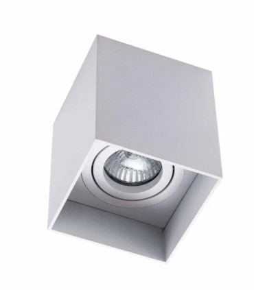 Plafón de Techo GU10 Cuadrado 9 cm Blanco de Aluminio Peris