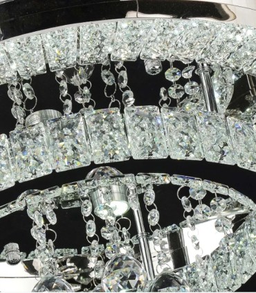 Plafón LED de Techo Cromado con Cristal K9 Yolin