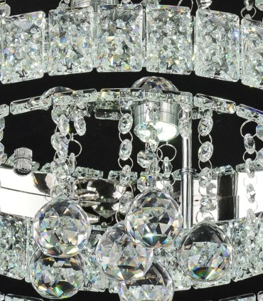 Plafón LED de Techo Cromado con Cristal K9 Yolin