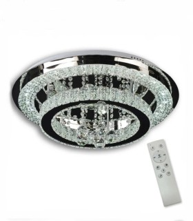 Plafón LED de Techo Cromado con Cristal K9 Yolin