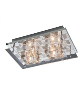 Plafón de Techo con Cristal Óptico y LED RGB con Mando Sonia, 2 luces apagado