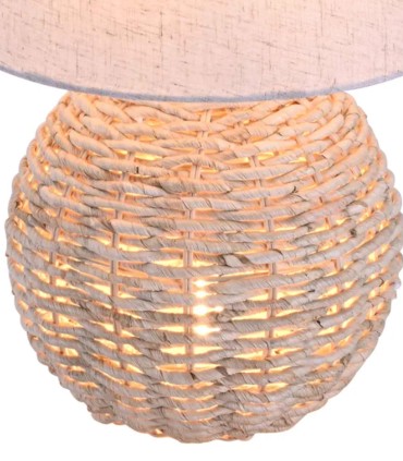 Lámpara de Mesa de Ratán y Textil Jucar