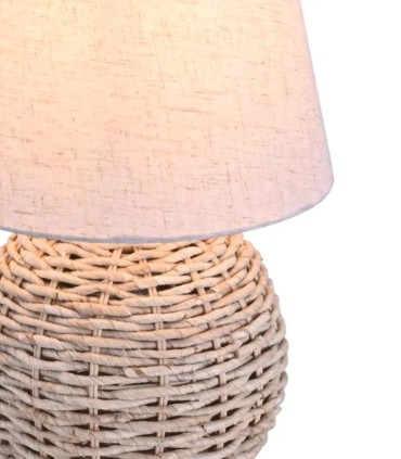Lámpara de Mesa de Ratán y Textil Jucar