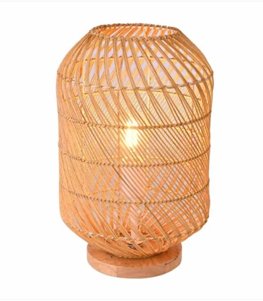 Lámpara de Sobremesa de Ratán y Madera Paulo