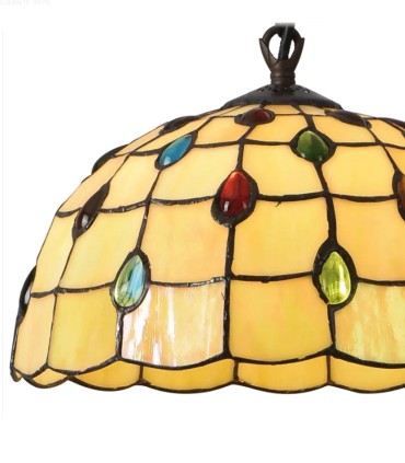 Lámpara Colgante de Cristal Amarillo  Tiffany I