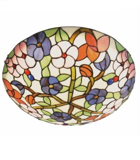 Plafón de Cristal Original Floral Tiffany
