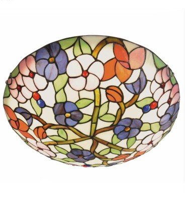 Plafón de Cristal Original Floral Tiffany