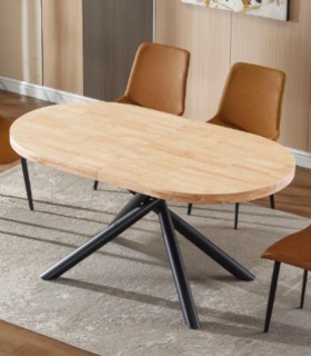 Mesa de Comedor Ovalada Extensible Senda, roble nordish