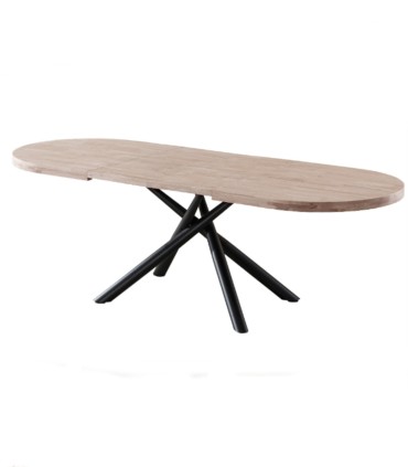 Mesa de Comedor Ovalada Extensible Senda, roble honney
