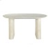 Mesa de comedor oval extensible Prieta, travertino