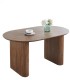 Mesa de comedor oval extensible Prieta, nogal