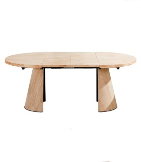 Mesa de Comedor Redonda Extensible en Madera de Roble Kenia