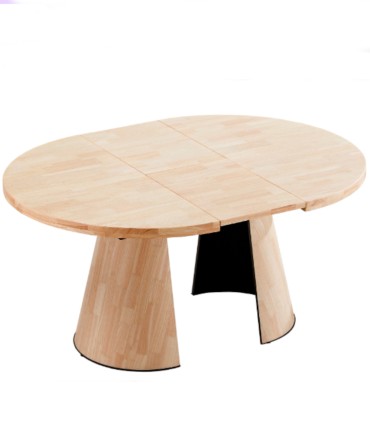 Mesa de Comedor Redonda Extensible en Madera de Roble Kenia