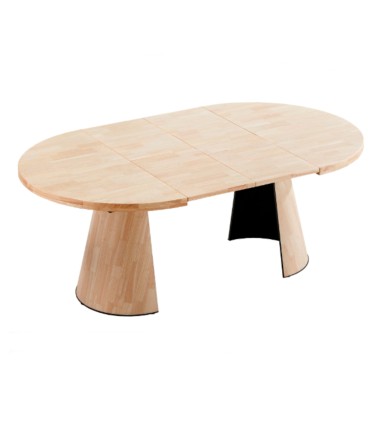 Mesa de Comedor Redonda Extensible en Madera de Roble Kenia