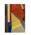 Alfombra abstracta geométrica de lana natural multicolor Cripto