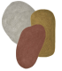 Alfombra de Lana 100% Multicolor de Diseño Abstracto e Irregular Pebble, rustic