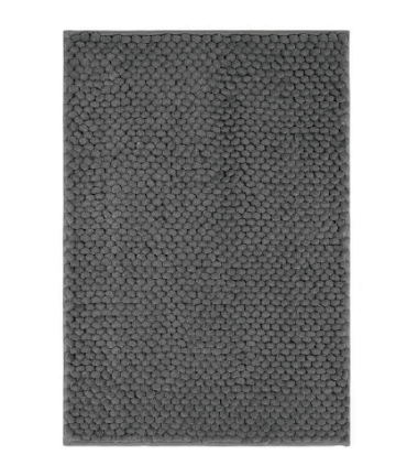 Alfombra de Baño de Poliéster con Textura y Base Antideslizante Vienciana, ceniza