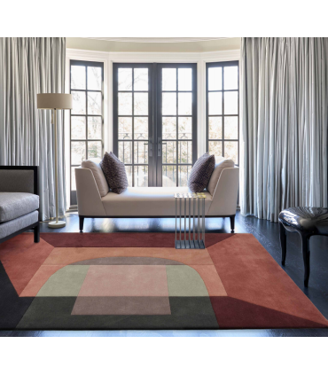 Alfombra de Lana Natural Geométrica Multicolor Window, ambiente