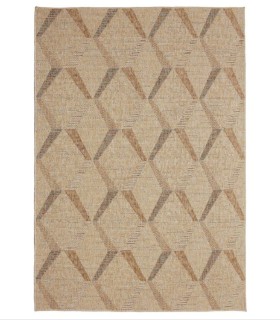 Alfombra beige geométrica Tottori