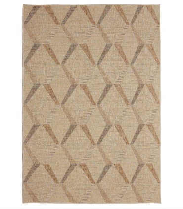 Alfombra beige geométrica Tottori