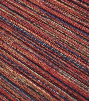 Alfombra rectangular roja de rayas moderna Varadero
