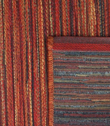 Alfombra rectangular roja de rayas moderna Varadero
