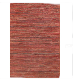 Alfombra rectangular roja de rayas moderna Varadero