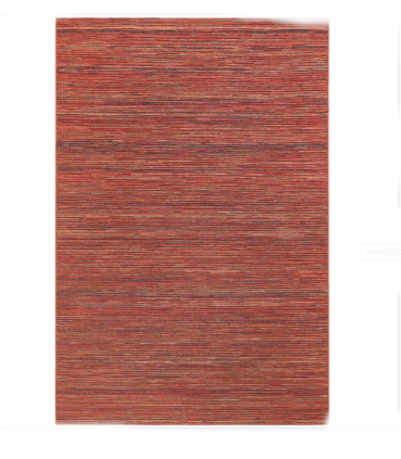 Alfombra rectangular roja de rayas moderna Varadero
