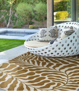 Alfombra Botánica Marrón y Beige Sandalo, ambiente
