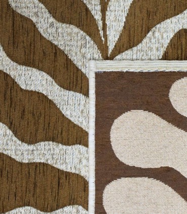 Alfombra Botánica Marrón y Beige Sandalo, detalle detras