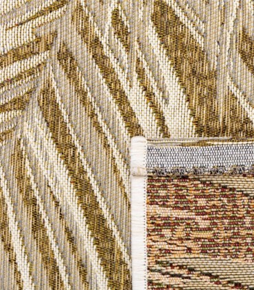 Alfombra Botánica Beige de Estilo Moderno Palm