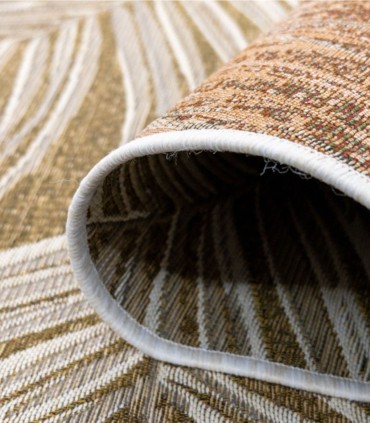 Alfombra Botánica Beige de Estilo Moderno Palm