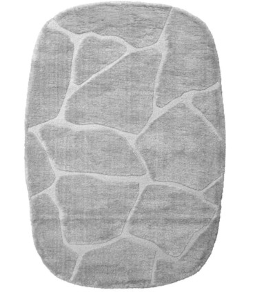 Alfombra Abstracta Gris de Pelo Alto Mori
