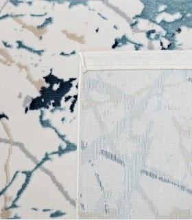 Alfombra Abstracta Azul y Beige de Estilo Moderno Marne