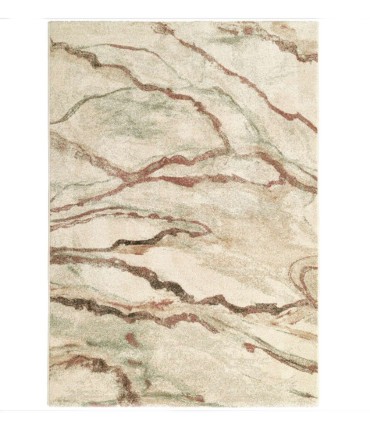 Alfombra Abstracta Efecto Mármol Beige y Multicolor Magrit