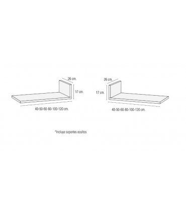 Estanterías de pared Becky en Ámbar Muebles