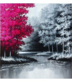 Cuadro original Lago en el bosque