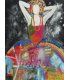 Cuadro original moderno Menina de carnaval