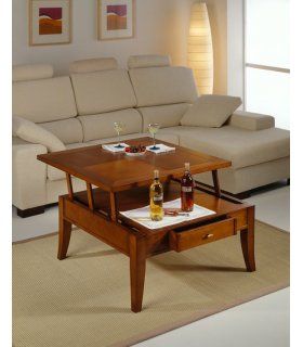 Mesa clásica Cannes cuadrada elevable cajón