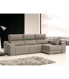 Sofá chaise longue moderno 3 plazas relax Leone