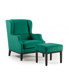 Taburete y sillón reposapiernas Lido