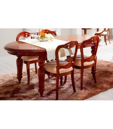 Mesa vintage de comedor ovalada con ruedas Victoriana