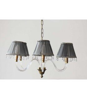 Lámpara de cristal 5 luces Seda gris