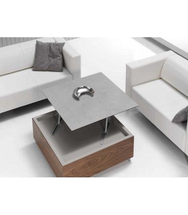 Mesa de centro elevable Anni, con tapa porcelánica
