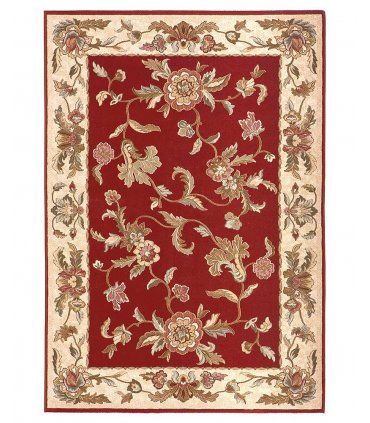 Alfombra floral granate Primavera D