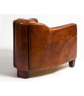 Butaca en piel vintage Rostane