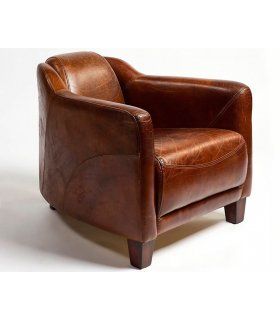 Butaca en piel vintage Rostane