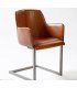 Silla en piel y metal vintage Mariven