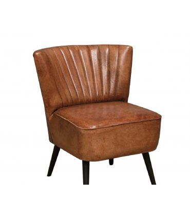 Butaca en piel vintage Roucen