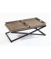 Mesa de centro rectangular rústica Anbiel